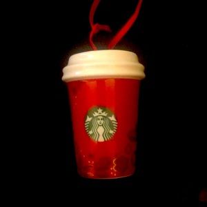Starbucks Ornament Holiday Xmas 2013 Red Ceramic